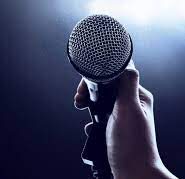 microphone with hand